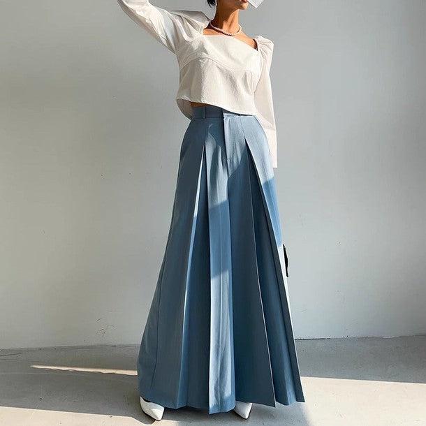 インバーテッドプリーツフレアパンツ 6460-画像2-韓国ファッション通販POPREA［ポップリア］