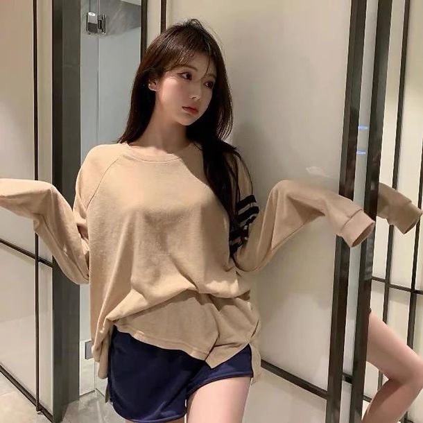 袖ラインベーシックロングTシャツ 6291-画像2-韓国ファッション通販POPREA［ポップリア］