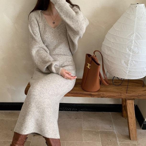 ニットボレロ＆キャミニットワンピース 6316-画像2-韓国ファッション通販POPREA［ポップリア］