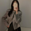 メタルバックルノーカラーショートジャケット 6393-画像2-韓国ファッション通販POPREA［ポップリア］