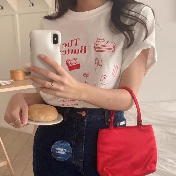 ニュアンスアートプリントTシャツ 6535-画像2-韓国ファッション通販POPREA［ポップリア］