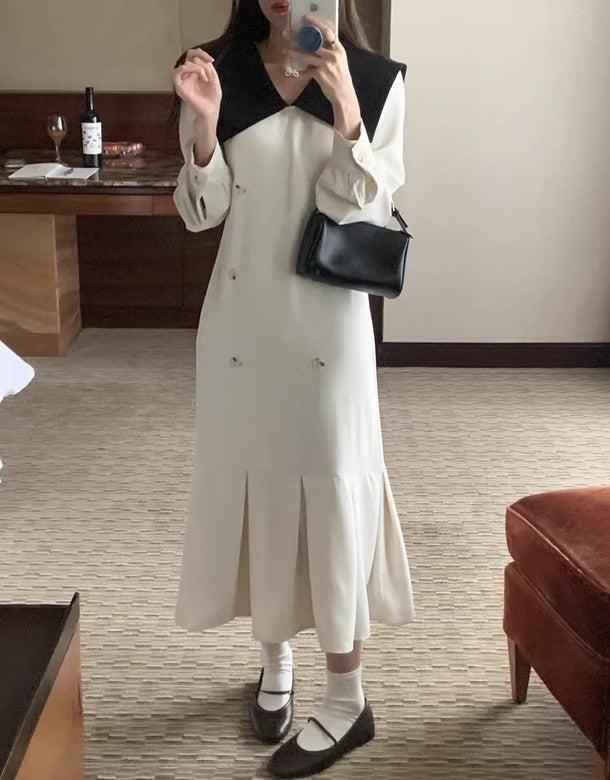 ビックカラーダブルブレストワンピース 6453-画像2-韓国ファッション通販POPREA［ポップリア］