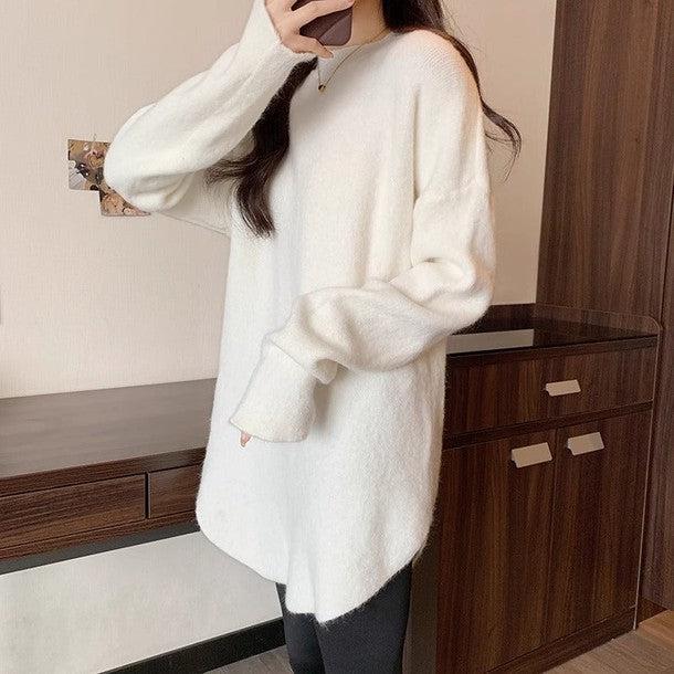 ウール混ビッグシルエットゆるニット 6465-画像2-韓国ファッション通販POPREA［ポップリア］