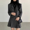 ヘリンボーンショートジャケット＆スカート 6387-画像2-韓国ファッション通販POPREA［ポップリア］