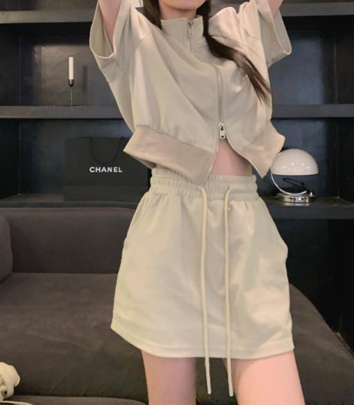 ジップスポーティショートトップス﻿ 6091-画像2-韓国ファッション通販POPREA［ポップリア］