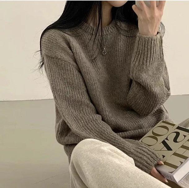 ラウンドネックドロップショルダーニット﻿﻿﻿﻿﻿ 6267-画像2-韓国ファッション通販POPREA［ポップリア］