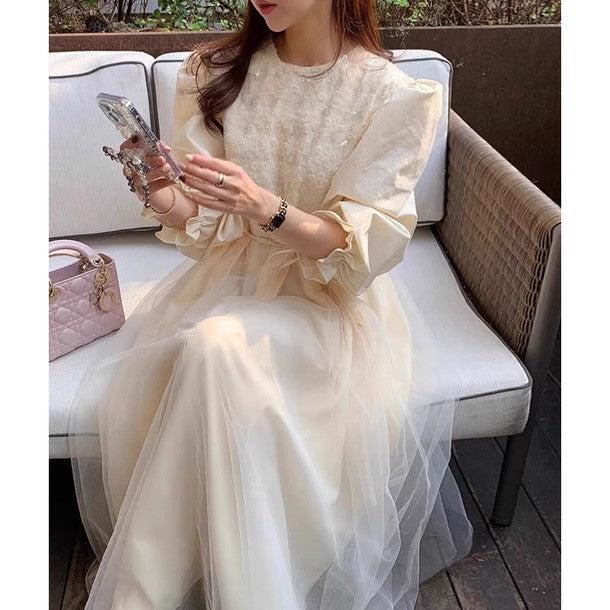 パフスリーブフラワーシフォンワンピース 6304-画像2-韓国ファッション通販POPREA［ポップリア］