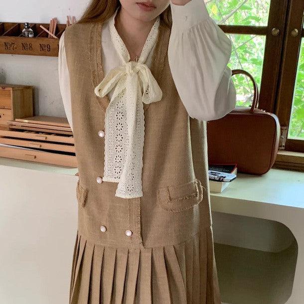 レースリボンフェミニンブラウス﻿ 6225-画像2-韓国ファッション通販POPREA［ポップリア］