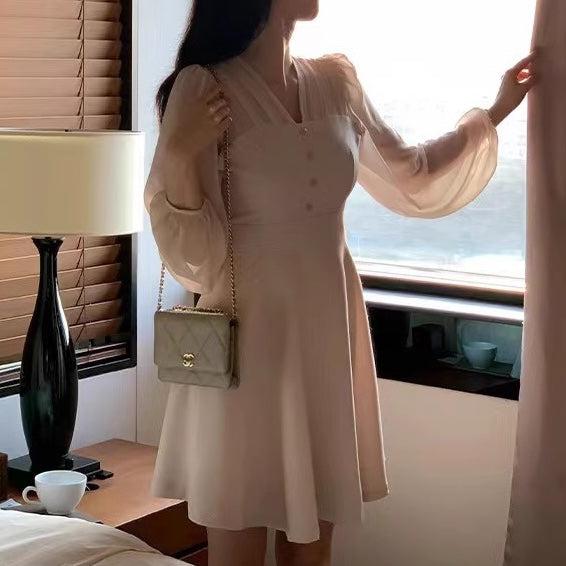 シアーパフリボンミニワンピース﻿﻿ 6565-画像2-韓国ファッション通販POPREA［ポップリア］