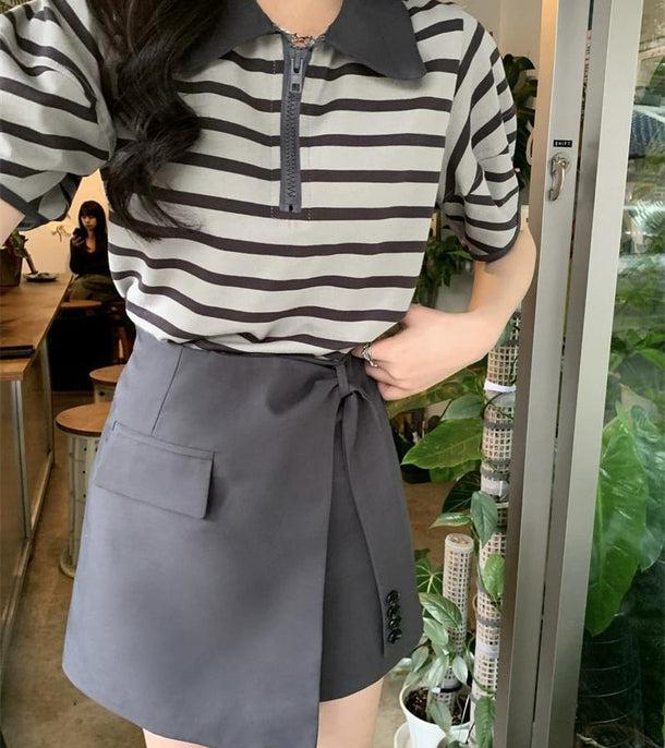 ハーフジップアップポロシャツ 6075-画像2-韓国ファッション通販POPREA［ポップリア］