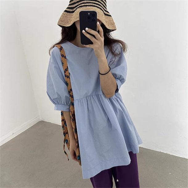 ティアードギャザーチュニック﻿ 6100-画像2-韓国ファッション通販POPREA［ポップリア］