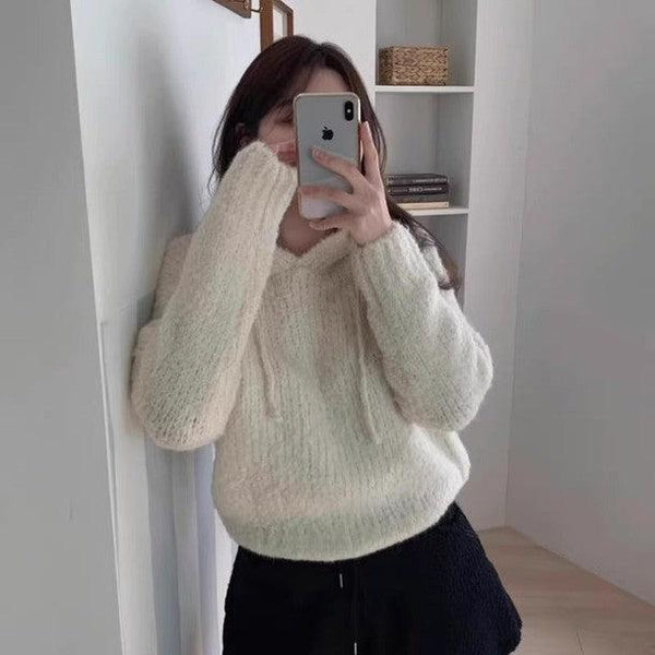 KETTY フード付きニットパーカー アイボリー KETTY フード付きニットパーカー アイボリー