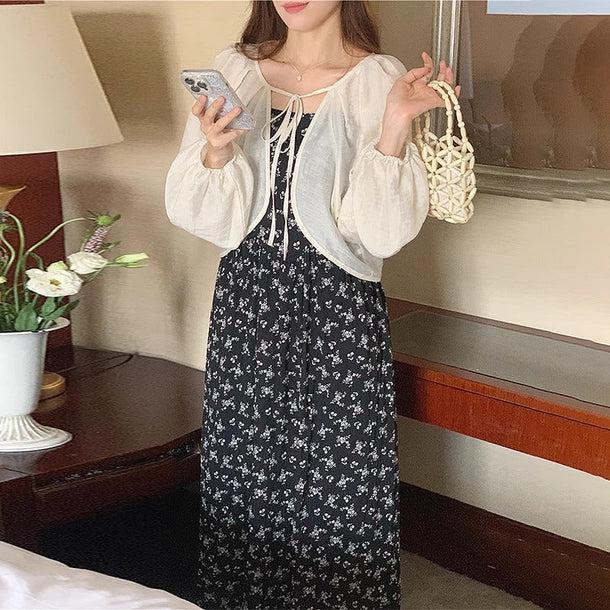 シアーボレロ&フラワーキャミワンピース﻿ 6095-画像2-韓国ファッション通販POPREA［ポップリア］