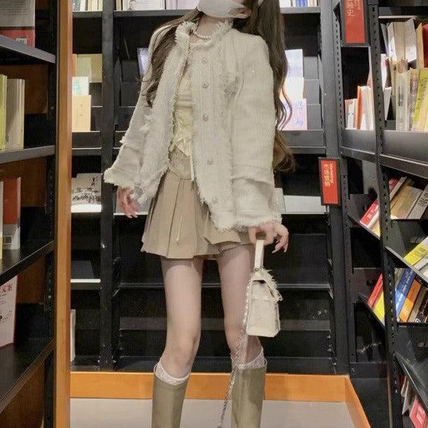 フリンジツイードジャケット﻿ 6202-画像2-韓国ファッション通販POPREA［ポップリア］