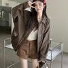 レザータッチオーバージャケット﻿ 6206-画像2-韓国ファッション通販POPREA［ポップリア］