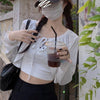 リボンハーフカーディガン 6070-画像2-韓国ファッション通販POPREA［ポップリア］