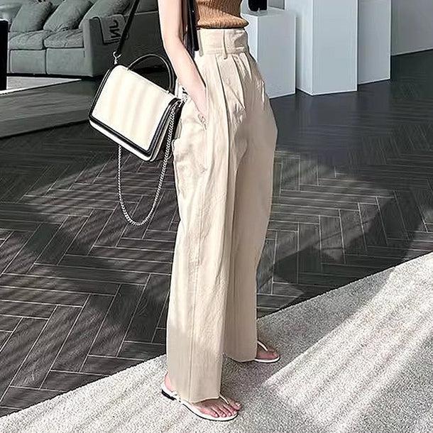 ハイウエストビジョワイドパンツ﻿ 6045-画像2-韓国ファッション通販POPREA［ポップリア］