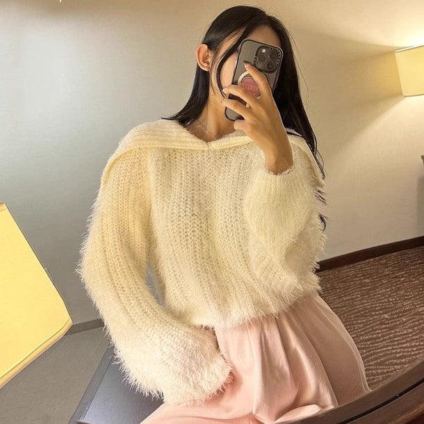 ふわふわビックカラーニット 6332-画像2-韓国ファッション通販POPREA［ポップリア］