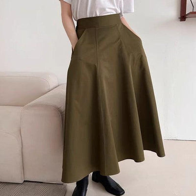バックゴムロングフレアスカート﻿﻿ 6218-画像2-韓国ファッション通販POPREA［ポップリア］
