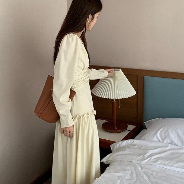 Vネックスプライシングワンピース 6155-画像2-韓国ファッション通販POPREA［ポップリア］