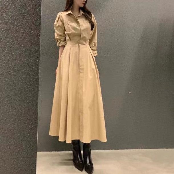 ハイウエストシャツワンピース﻿ 6446-画像2-韓国ファッション通販POPREA［ポップリア］