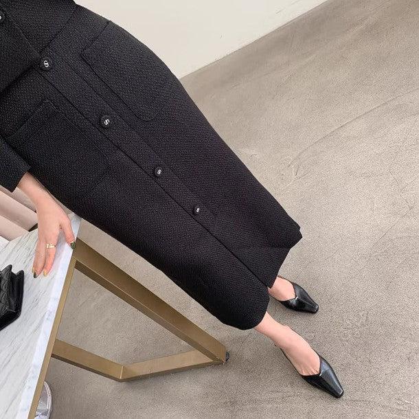 デザインボタンタイトスカート 6360-画像2-韓国ファッション通販POPREA［ポップリア］