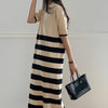 ストライプジャカードルーズニットドレス﻿ 6079-画像2-韓国ファッション通販POPREA［ポップリア］