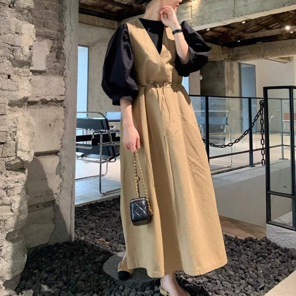 ウエストギャザージャンパースカート 6196-画像2-韓国ファッション通販POPREA［ポップリア］