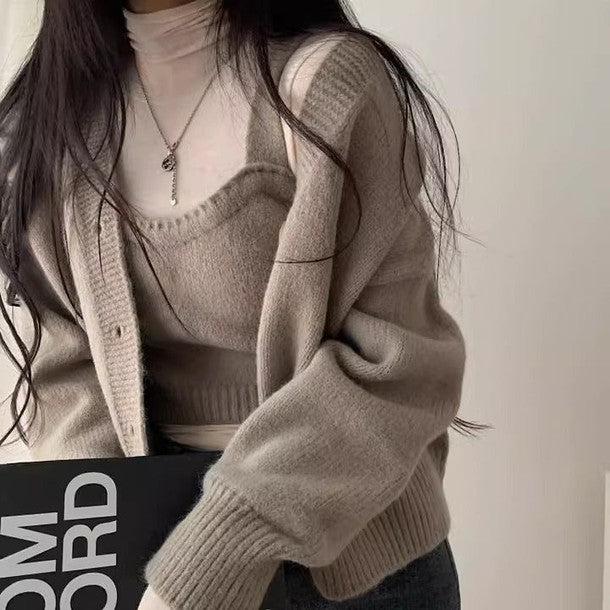 ニットキャミ&ショートカーディガン﻿﻿﻿﻿﻿ 6266-画像2-韓国ファッション通販POPREA［ポップリア］