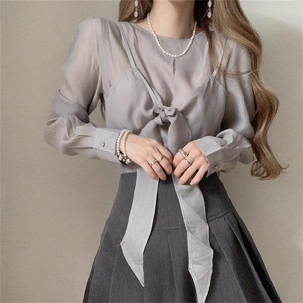 ドッキングキャミソールブラウス 6488-画像2-韓国ファッション通販POPREA［ポップリア］