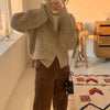 ローゲージワッフル編みニットジャケット 6314-画像2-韓国ファッション通販POPREA［ポップリア］
