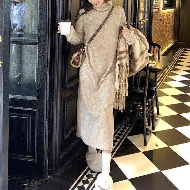 タートルネックミディワンピース 6307-画像2-韓国ファッション通販POPREA［ポップリア］