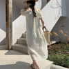 ストラップレスルーズパフスリーブロングドレス 6024-画像2-韓国ファッション通販POPREA［ポップリア］