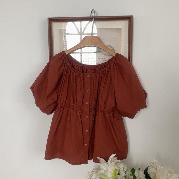 シンプルペプラムブラウス 5985-画像30-韓国ファッション通販POPREA［ポップリア］