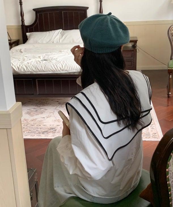 セーラーネックカラーブラウス 6623-画像33-韓国ファッション通販POPREA［ポップリア］