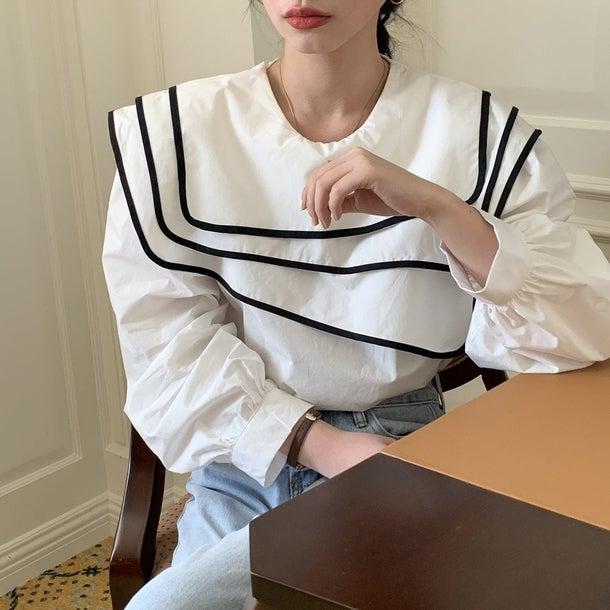 セーラーネックカラーブラウス 6623-画像34-韓国ファッション通販POPREA［ポップリア］