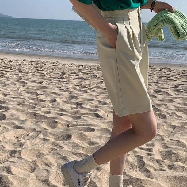 センタープレスショートパンツ﻿﻿ 6048-画像3-韓国ファッション通販POPREA［ポップリア］