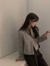 メタルバックルノーカラーショートジャケット 6393-画像3-韓国ファッション通販POPREA［ポップリア］