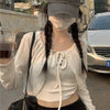 リボンハーフカーディガン 6070-画像3-韓国ファッション通販POPREA［ポップリア］