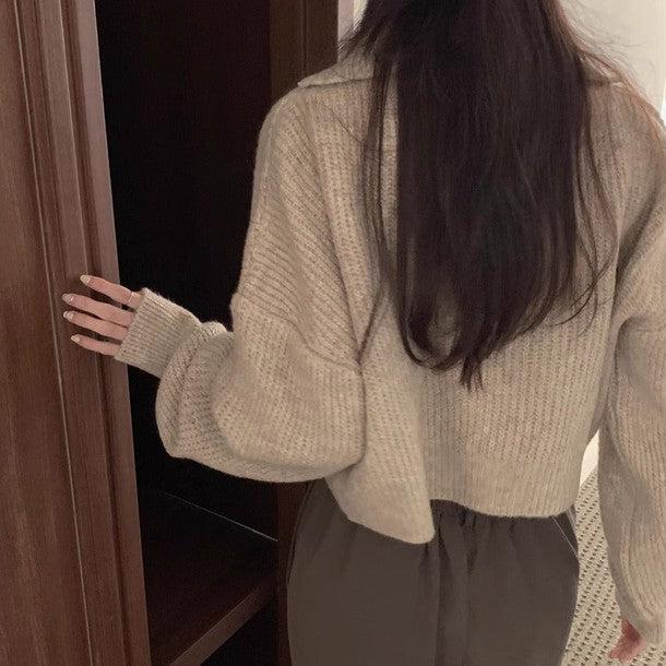 クロップドポロニット 6322-画像3-韓国ファッション通販POPREA［ポップリア］