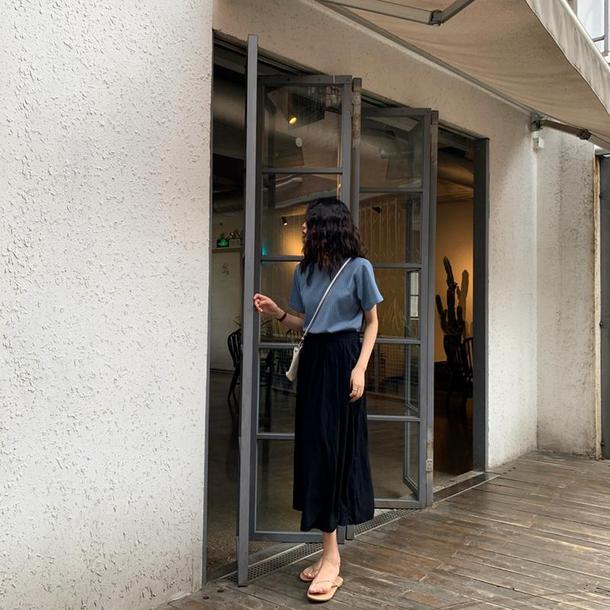 ラウンドネックレトロカラートップス 6722-画像3-韓国ファッション通販POPREA［ポップリア］