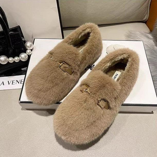 ボアローファーフラットシューズ 6380-画像3-韓国ファッション通販POPREA［ポップリア］