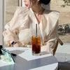 バブルスリーブフリルシフォンブラウス 6494-画像3-韓国ファッション通販POPREA［ポップリア］