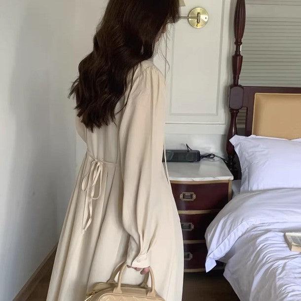 ロングスリーブAラインワンピース 6464-画像3-韓国ファッション通販POPREA［ポップリア］