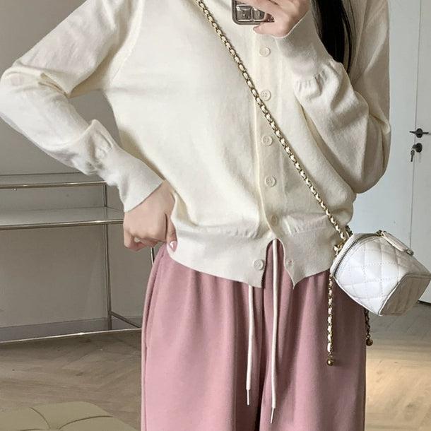 クルーネックニットカーディガン 6170-画像3-韓国ファッション通販POPREA［ポップリア］