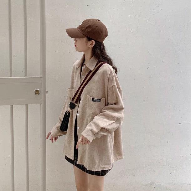 コーデュロイシャツジャケット﻿﻿﻿﻿﻿ 6269-画像3-韓国ファッション通販POPREA［ポップリア］