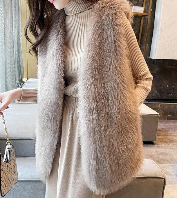 ボリュームエコファーベスト 6305-画像3-韓国ファッション通販POPREA［ポップリア］