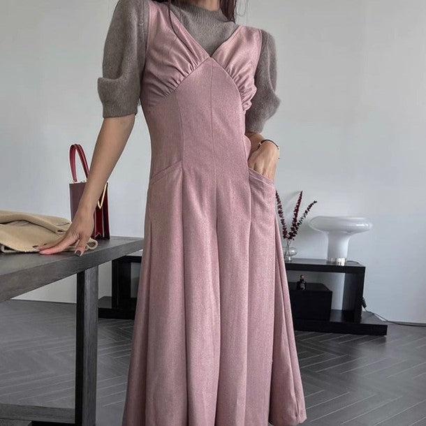 ウエストスリムジャンパースカート﻿ 6558-画像3-韓国ファッション通販POPREA［ポップリア］