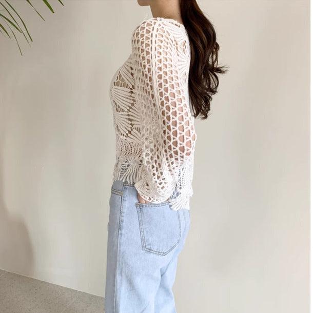 クロシェ長袖ニット 6027-画像3-韓国ファッション通販POPREA［ポップリア］