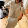 パール調ボタンノーカラーツイードジャケット 6317-画像3-韓国ファッション通販POPREA［ポップリア］
